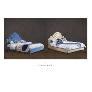 Buy cheap unique America style fabric soft bed furniture China factory from wholesalers