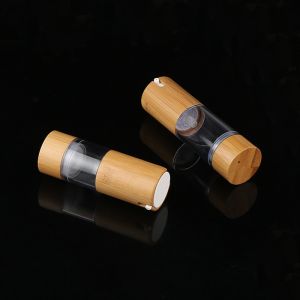 Buy cheap Refillable Transparent 15ml Airless Capless AS Bamboo Pump Bottle from wholesalers