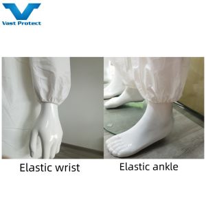 Buy cheap CE Certified Waterproof White Disposable Coveralls in 55-70gsm for Type 5 6 Protection from wholesalers