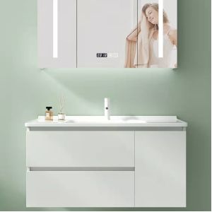 Buy cheap Wall Mounted Solid Wood Bathroom Vanity Countertop With Sink from wholesalers