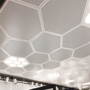 Buy cheap Perforated Hexagon Acoustic Ceiling Tiles Aluminum Pre Painted from wholesalers