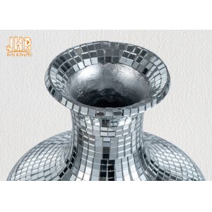 Buy cheap Decorative Silver Mosaic Glass Polystone Centerpiece Table Vase Flower Pots from wholesalers