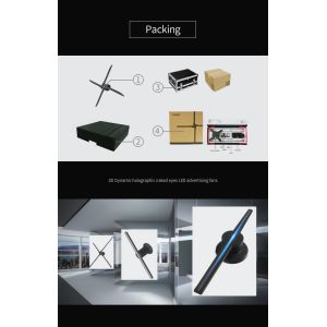 Spinning Micro 3D Hologram LED Fan , WIFI 3D Hologram Projection 65cm