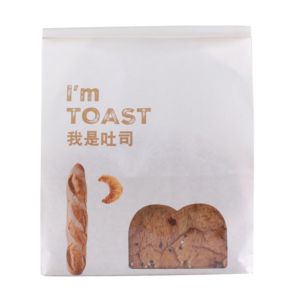 Buy cheap OEM White Gravure Custom Printed Bakery Bags With Window Transparent product