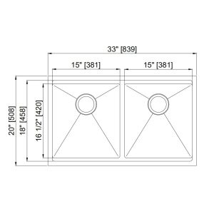 Rectangular Low Divide Sink Brushed Surface Pair With Various Decorating Styles