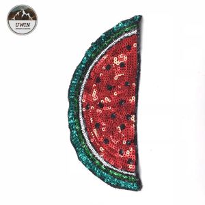Various Design Watermelon Iron On Patch Sequin 20.5 * 11CM Size Custom Color