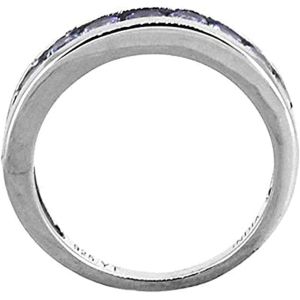 Buy cheap 0.5 CTW Natural Blue Tanzanite Ring 18K Solid White Gold from wholesalers