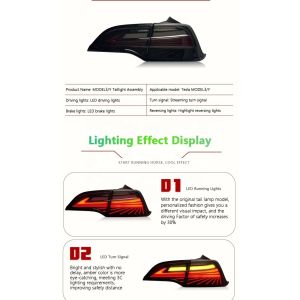 Buy cheap 2019- Model 3 Model Y Taillight Assembly Modification Phantom Led Rear Tail Light For Tesla from wholesalers