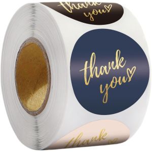 Small Business Thank You Stickers Round Adhesive Gloss Matte Vinyl
