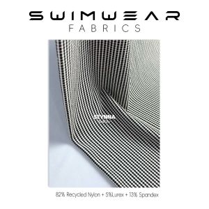 Buy cheap 82% Recycled Nylon 5% Lurex 13% Spandex Swim Textured Fabrics Alternatives with High Chlorine Resistance from wholesalers