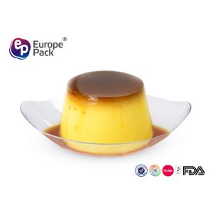 China LFGB Approve Disposable Plastic Dessert Dishes Round For Pudding on sale