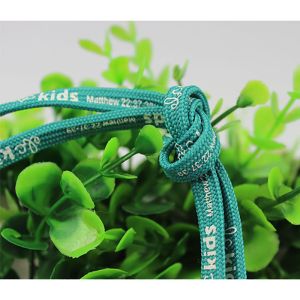 Polyester Twisted Rope Shoelaces Green Thick Braided Rope Laces