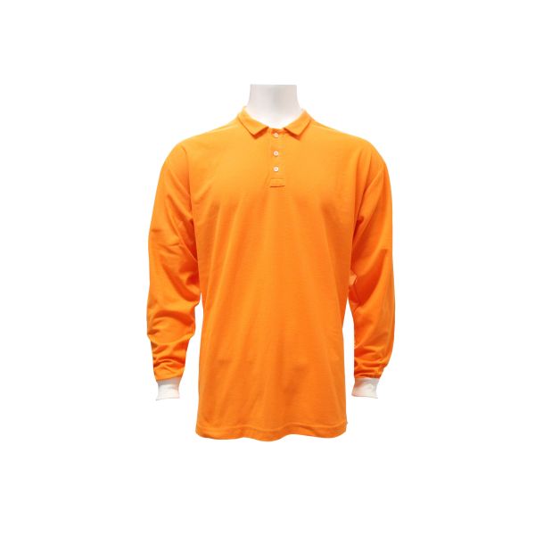 Quality 180GSM Orange Long Sleeve T-SHIRT & POLO 100% Polyester for sale