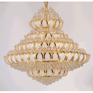 China Golden Glass E14 Led Crystal Pendant Light 2700k Crystal Ceiling Lights on sale