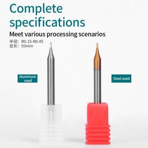 Solid Carbide Micro Diameter Ball Nose End Mill Set Hrc55/60 Ball Nose Milling