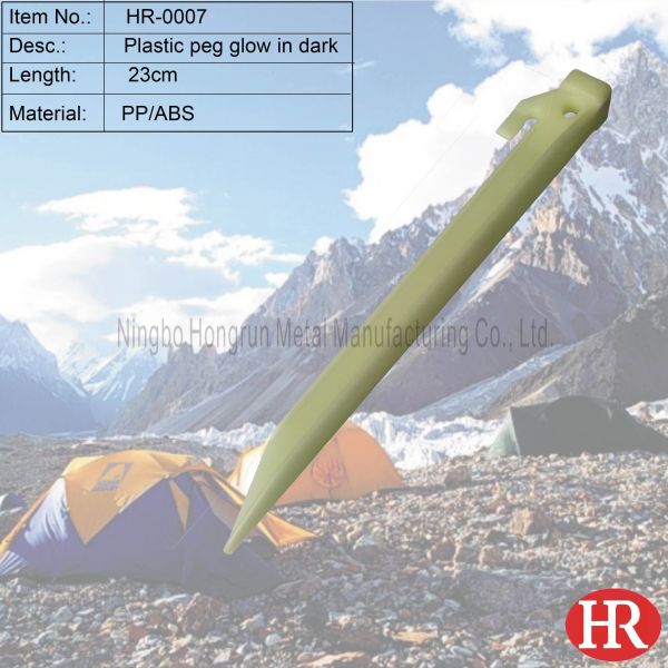 Glow in the dark tent pegs