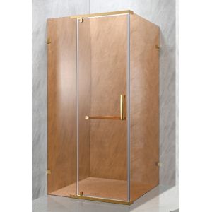 Buy cheap Elegant  Shower Enclosures With Tinted Glass And Golden Aluminium Frame from wholesalers