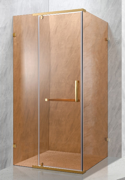 Buy cheap Elegant Shower Enclosures With Tinted Glass And Golden Aluminium Frame from wholesalers