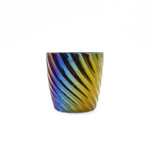 Buy cheap Electroplated Spiral Glass Candlestick Holder Frosted Customized Logo from wholesalers