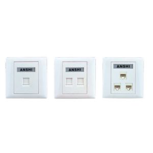 Buy cheap 86 Type Network Cable Faceplate Single Port / Double Ports / Triple Ports With Shutter from wholesalers