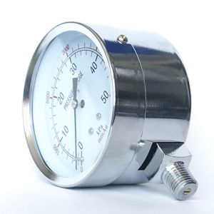 80mm 5000 MmAq Radial Pressure Gauge Chrome Plated Dual Scale Pressure Gauge