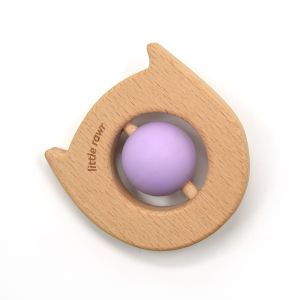 Buy cheap Portable 8cm Wooden Silicone Teether Rattle Rotation Ball Kitty Shape from wholesalers