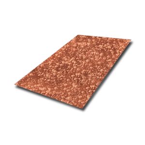 Buy cheap Handcrafted 304 316 Hammered Stainless Steel Sheet with Straw Pattern and Red Antique Copper Finish from wholesalers