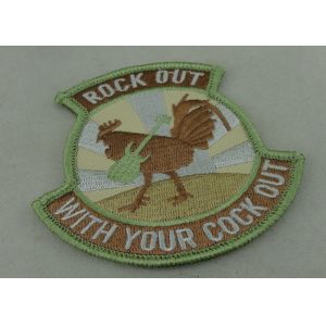 Buy cheap Binding Edge Woven Custom Embroidery Patches / Rock Out Patch Badges from wholesalers