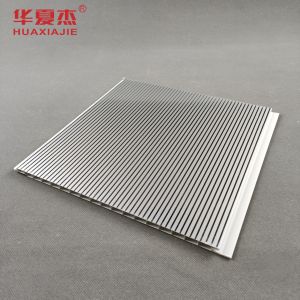 Buy cheap Hot Stamping Foil High Gloss PVC Wall Panel Silver Stripe Ceiling Panel Modern Design Indoor from wholesalers