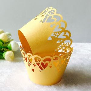 Buy cheap Heart Shape Mini Muffin Wrappers , Lightweight Laser Cut Cupcake Wrappers from wholesalers