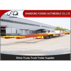 Over Length Flatbed Extendable Semi Trailer Double / Three Steering Axles