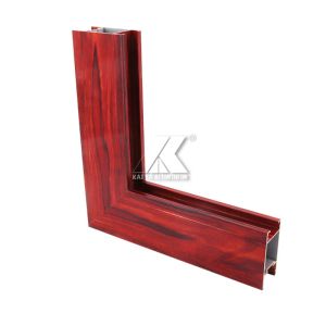 Buy cheap Aluminium profile for windows with lovely wooden grain from wholesalers