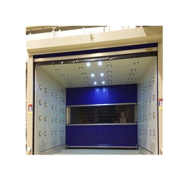 Quality Blue Rolling Door Air Shower Tunnel With Powder Coated Steel Cabinet for sale