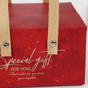 Recyclable Antiwear Paper Birthday Cake Packaging Box With Handles Multipurpose