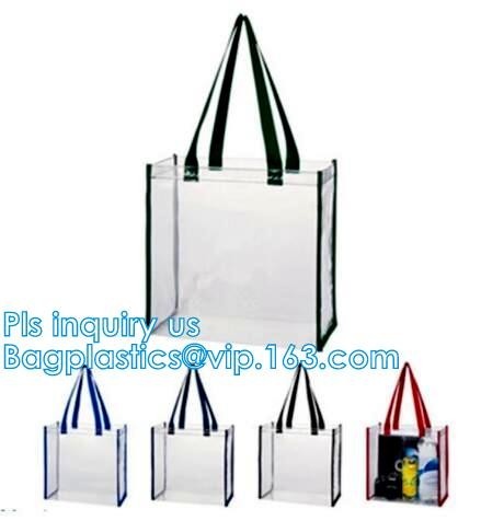 handle bag&luxury shopping paper bag, pvc simple convenient hoop handle clear