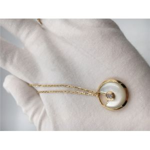 Buy cheap Small Model  Amulette Necklace 18K Yellow Gold With White Mother Of Pearl from wholesalers