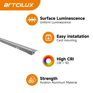 A2Q06 Recessed Diagonal Illuminated Strip Light PC Aluminum Alloy SMD2219 Beads