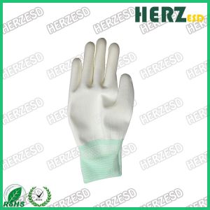 Buy cheap Breathable ESD Hand Gloves Knitted Nylon Material With PU Coated Finger Tip from wholesalers