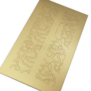 Buy cheap Hairline Stainless Steel 304 Mirror Finish Titanium Gold Etched Plate product