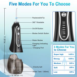 Buy cheap Cordless Dental Water Flosser With Big 2500mAh Battery And 300ml Tank For Effective Oral Hygiene from wholesalers