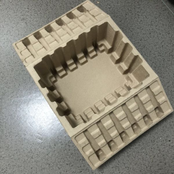 Embossed Logo Moulded Pulp Packaging Recyclable Molded Fiber Packaging