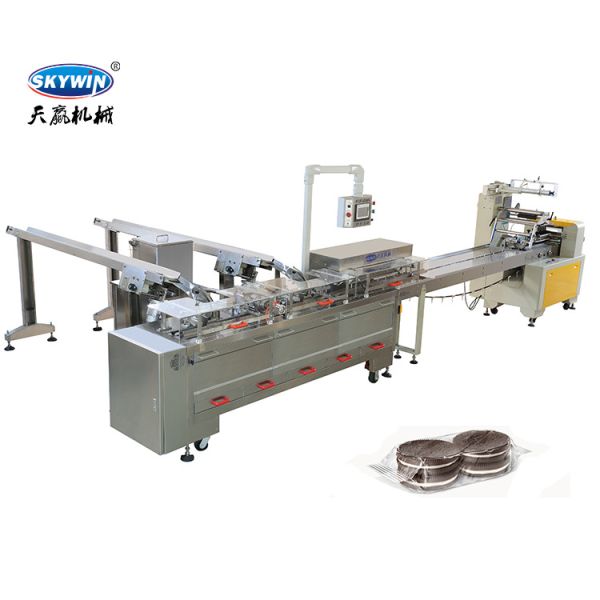 Quality Small Scale Two Lanes 1000pcs/min Sandwich Biscuit Machine / Cracker Making Machine for sale