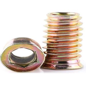 Buy cheap Titanium Galvanized Finish Furniture Insert Furniture Nutstraight Through Embedded Hreaded from wholesalers