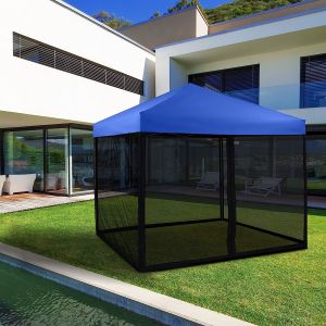 Mosquito Net with Zipper for 10' x 10' Patio Gazebo Canopy Tent, Zippered Mesh