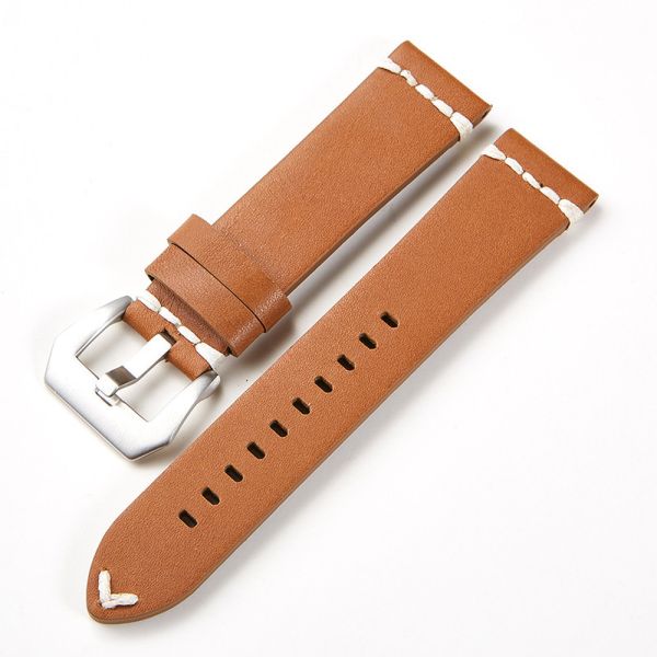 Quality 2022 new leather watch strap soft two-color rough sports strap handmade 18mm20mm22mm24mm for sale