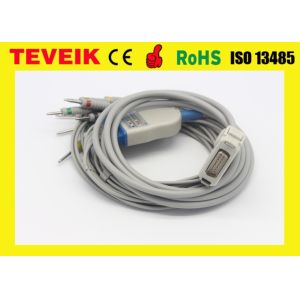 China Fukuda Denshi 10 lead EKG cable ,FX-7402,FX-4010 ECG Cable with DIN 3.0 IEC 4.7K ohm resistor on sale