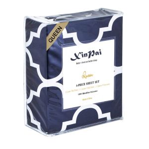 All-Season 4pcs Brushed Printing Microfiber Sheet Set with 133 * 60 Fabric