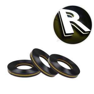 Buy cheap Double Black Middle Pass ABS Illuminated Channel Letter Signs from wholesalers