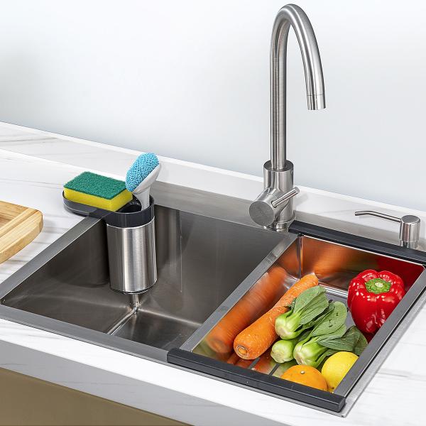 Multifunction Sink Caddy Organizer , Self Draining Kitchen Sink Tidy With