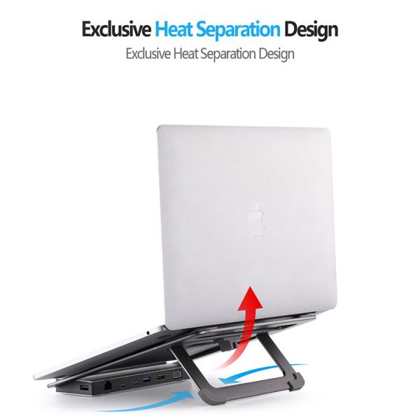 Quality Office / Home USB C Thunderbolt Hub 12 In 1 USB 3.0 Laptop Base Holder With PD RJ45 for sale